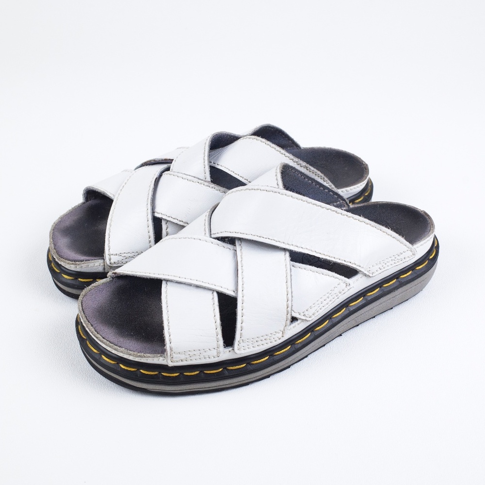Dr. Martens Woven Straps Platforms Slip On Sandals